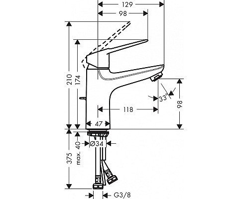 Смеситель для раковины Hansgrohe Novus Loop 71081000
