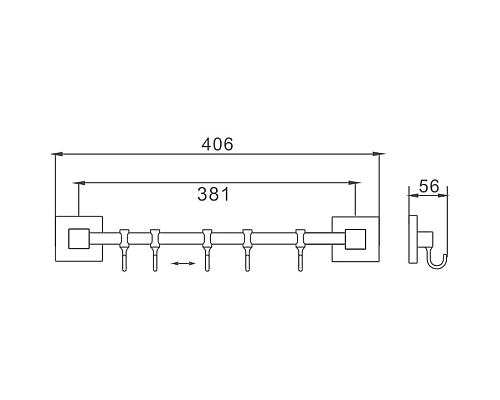 Вешалка для полотенец Haiba HB8615-5 Хром