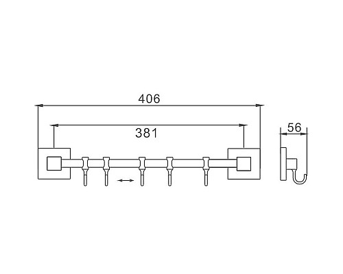 Вешалка для полотенец Haiba HB8615-5 Хром