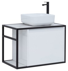 Тумба под раковину Aquanet Nova Lite Loft 75R подвесная Белый глянец