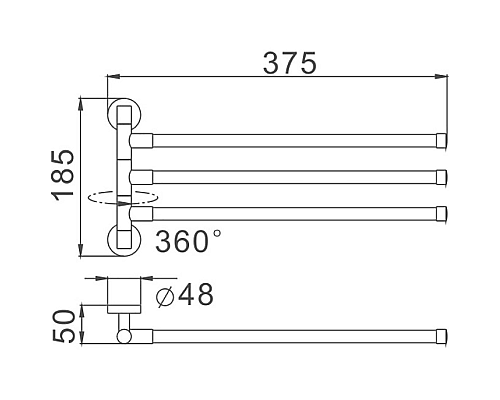 Полотенцедержатель Haiba HB8713 поворотный Черный
