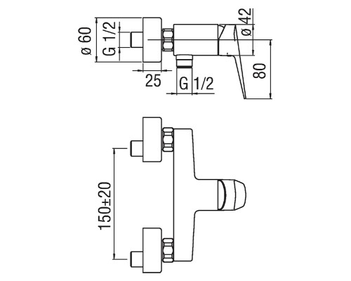 Смеситель для душа Nobili Blues BS101130CR хром