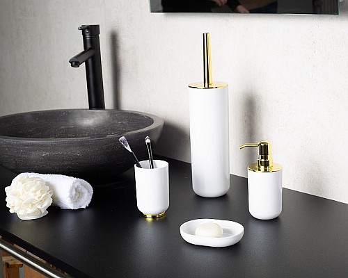 Стакан для зубных щеток Ridder Alba 2015141 Золото Белый