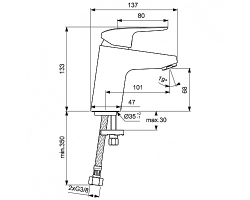 Смеситель для раковины Ideal Standard Ceraflex B1710AA Хром