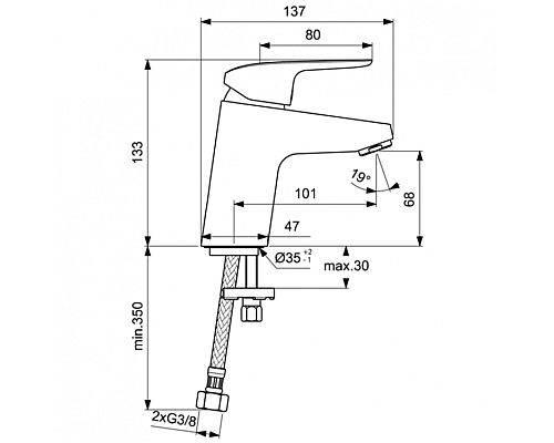 Смеситель для раковины Ideal Standard Ceraflex B1710AA Хром