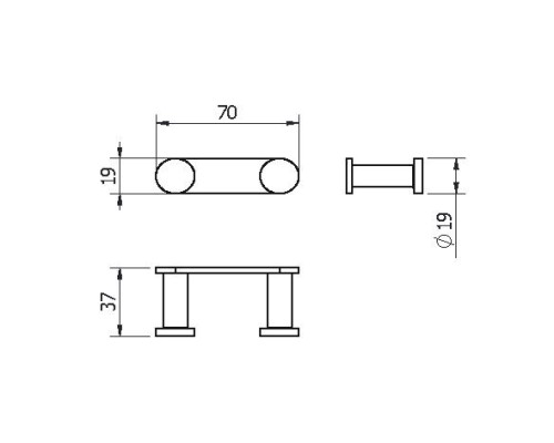 Планка 2 крючка LANGBERGER 28032A