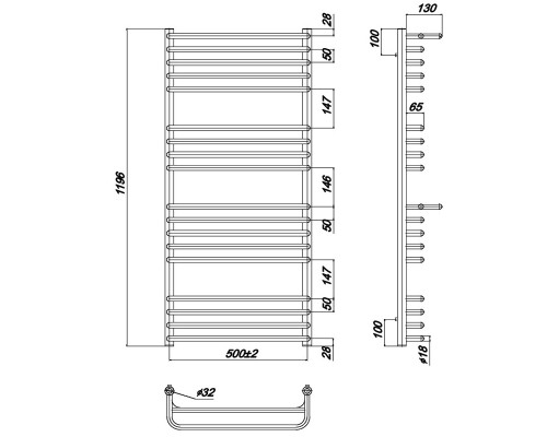 Полотенцесушитель Водяной Ravak Optima 50x120 X04000083687