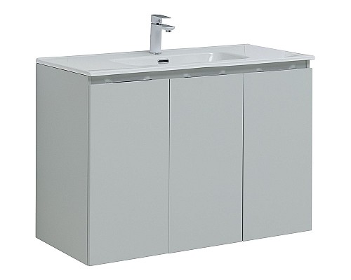 Тумба под раковину Aquanet Алвита New 100 277532 подвесная Серая матовая