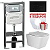 Комплект унитаза с инсталляцией Ceramica Nova Metric CN3007_1001B_1000 с сиденьем Микролифт и Черной матовой клавишей смыва