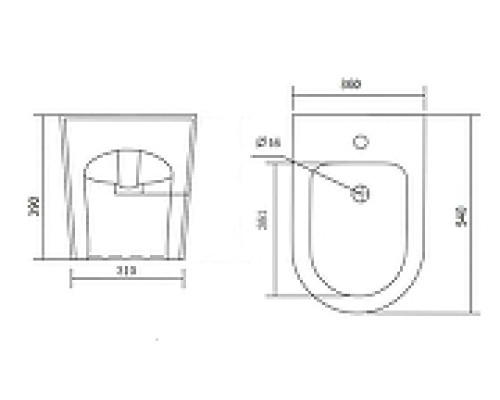 Биде Aquatek Оберон AQ1276-00 Белое