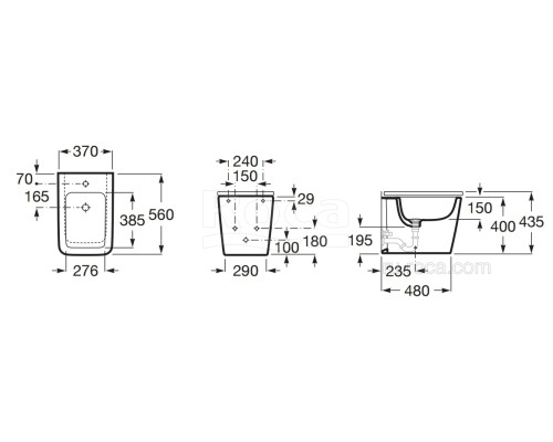Биде Roca Inspira Square 357537000 напольное