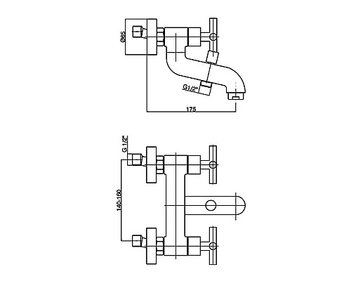 Смеситель для ванны GPD Nino BNB05 Хром