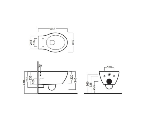 Унитаз Hatria Nido YXMD01 подвесной без сиденья