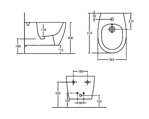 Биде Allen Brau Fantasy 4.11006.AN подвесное Антрацит
