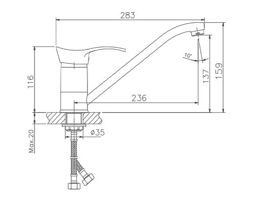 Смеситель для кухни Haiba HB4901 Хром