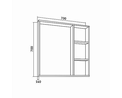 Зеркало со шкафом Grossman Флай 70 207001 Дуб сонома