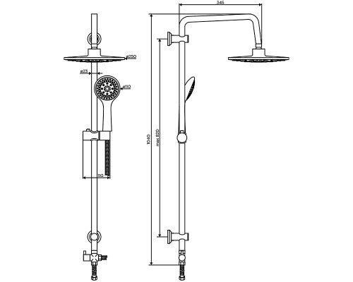Душевая система Dorff Norma D0710000 Хром