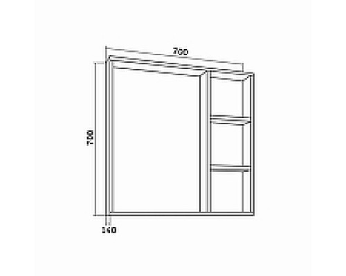 Зеркало со шкафом Grossman Флай 70 207001 Дуб сонома