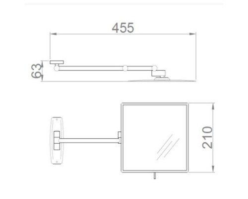 Косметическое зеркало Nofer Brass 08009.2.B с увеличением Хром