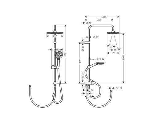 Душевой комплект Hansgrohe Vernis Blend черный 26282670