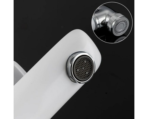 Смеситель для раковины Gappo G48 с гигиеническим душем Белый Хром