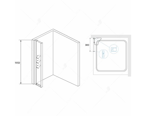 Душевая стенка RGW Z-42 30 03064230-11 профиль Хром стекло прозрачное