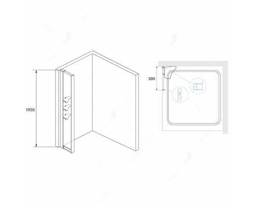 Душевая стенка RGW Z-42 30 03064230-11 профиль Хром стекло прозрачное