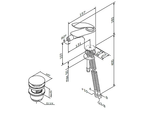 Смеситель для биде AM.PM Sensation F3083164 160 мм