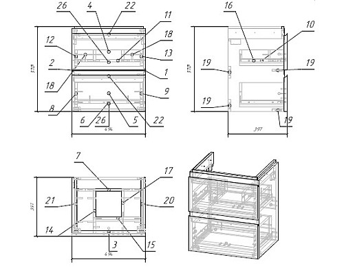 Тумба под раковину Cersanit MODUO 50