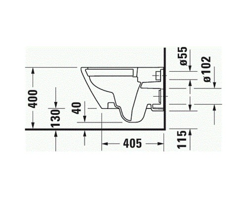 Унитаз Duravit D-Neo 2578090000 подвесной без сиденья