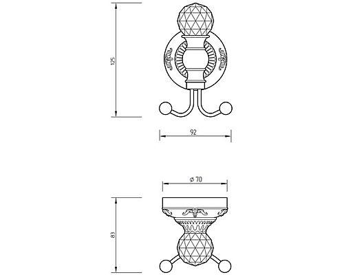 Двойной крючок Migliore Cristalia 16838 Золото с кристаллом Swarovski Двойной крючок Migliore Cristalia 16838 Золото с кристаллом Swarovski