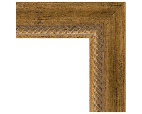 Зеркало Evoform Exclusive-G 123х53 BY 4047 с гравировкой в багетной раме - Состаренная бронза с плетением 70 мм