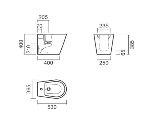 Биде Sanitana Glam S10066834900000 Белое