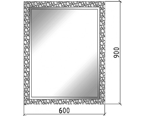 Зеркало AURA 60x90 серебро, с подсветкой