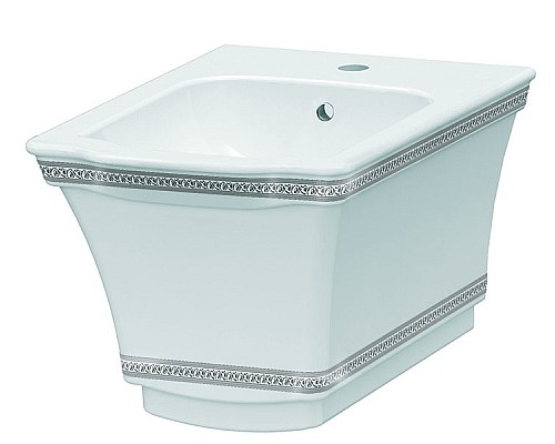 Подвесное Биде с узором Boheme 953-CR белый