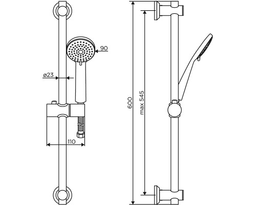 Душевой гарнитур Dorff Logic D0103000SS Нержавеющая сталь