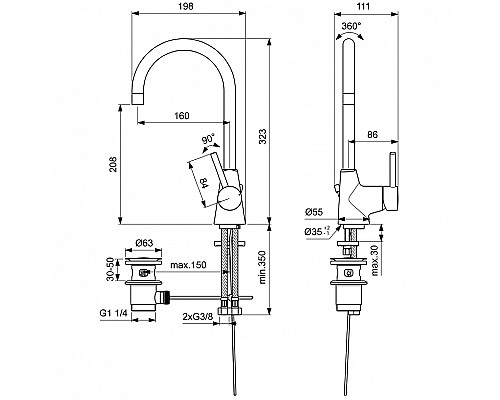 Смеситель для раковины Ideal Standard Ceraline BC195AA Хром