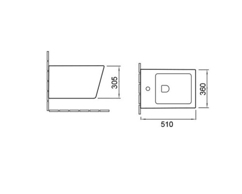 Биде Vincea Q-Line VB1-12G1B подвесное Черный Золотой