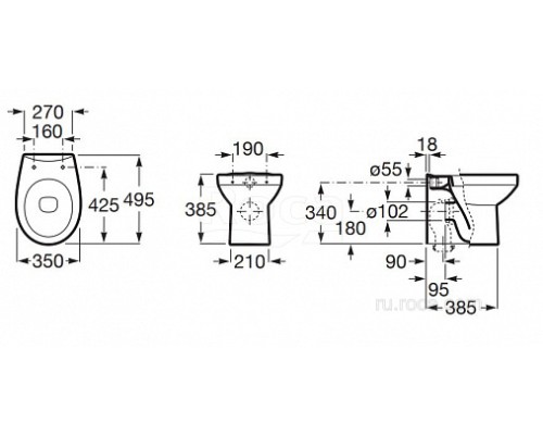 Чаша Roca Victoria приставная 347396000