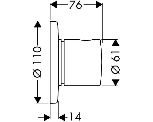 Запорно-переключающий вентиль Hansgrohe Trio/Quattro S 15932000