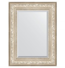 Зеркало Evoform Exclusive 80х60 с фацетом в багетной раме - Виньетка серебро 109 мм