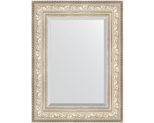 Зеркало Evoform Exclusive 80х60 BY 3400 с фацетом в багетной раме - Виньетка серебро 109 мм