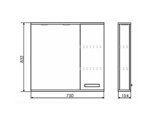 Зеркало со шкафом Comforty Марио 75 00-00004159 с подсветкой Дуб темный
