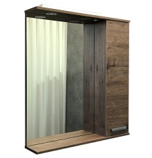 Зеркало со шкафом Comforty Марио 75 с подсветкой Дуб темный