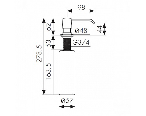 Дозатор для моющего средства Kaiser KH-3015 Серебро
