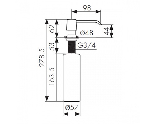 Дозатор для моющего средства Kaiser KH-3015 Серебро
