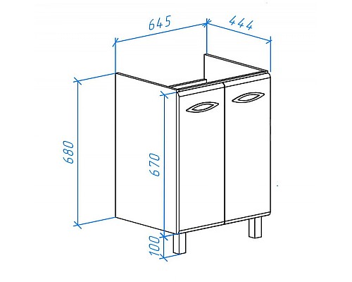 Тумба под раковину Bellezza Джела 70 4639811660019 Белая