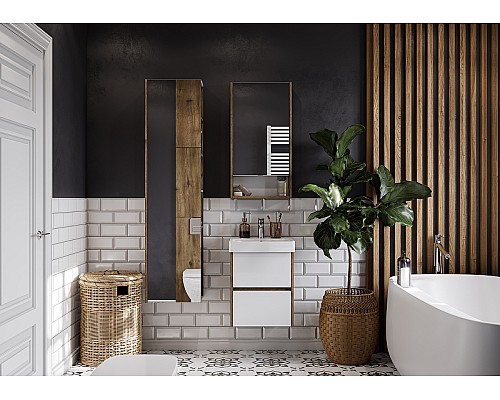 Тумба под раковину Aquaton Сканди 45 1A251601SDZ90 подвесная Белый Дуб рустикальный