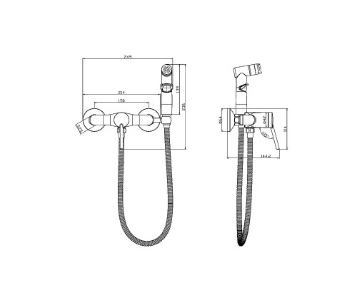 Гигиенический душ со смесителем Lemark Minima LM3818C Хром