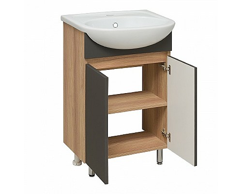 Тумба под раковину Runo Лада 50 00-00001164 Дуб серый Графит